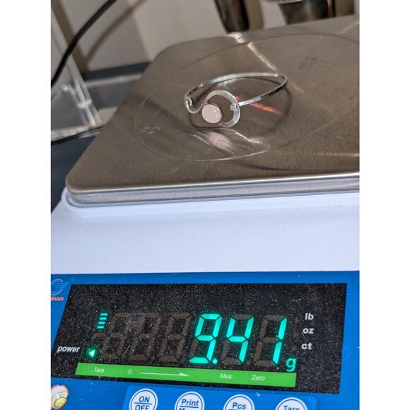 RLC Sterling Silver Rose Quartz Hook Clasp Bangle Bracelet - Picture 4 of 5